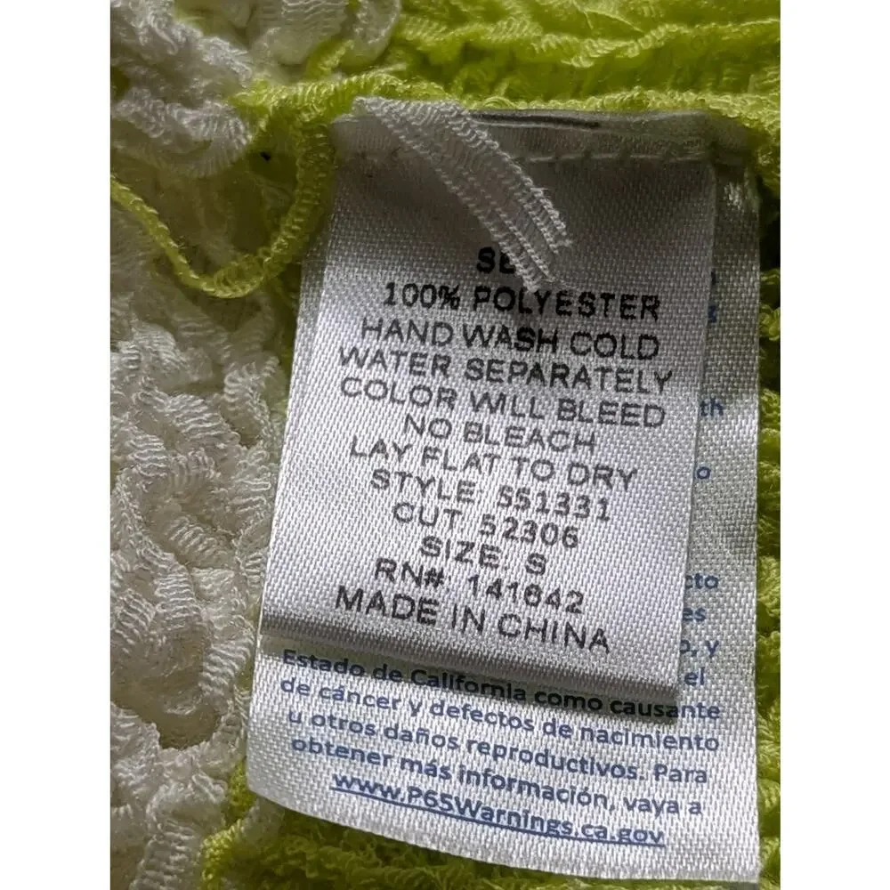 She & Sky Sz2 Oversized open weave sweater neon lime+white NWTbust 60